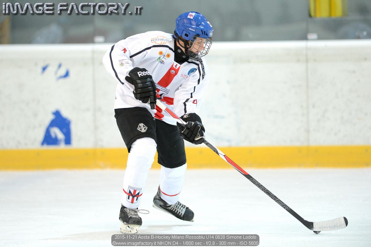 2015-11-21 Aosta B-Hockey Milano Rossoblu U14 0628 Simone Lodolo